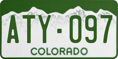 CO license plate ATY097