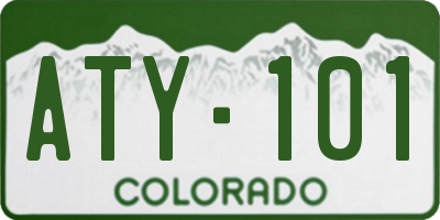 CO license plate ATY101