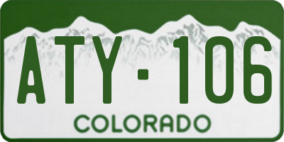 CO license plate ATY106