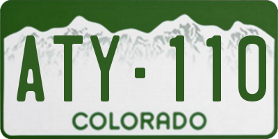 CO license plate ATY110