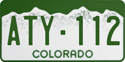 CO license plate ATY112