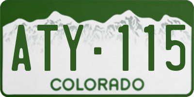 CO license plate ATY115
