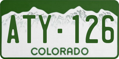 CO license plate ATY126
