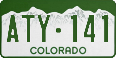 CO license plate ATY141