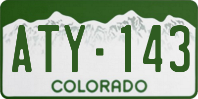 CO license plate ATY143
