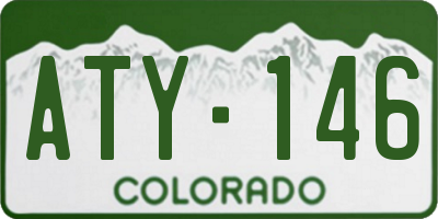 CO license plate ATY146