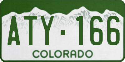 CO license plate ATY166