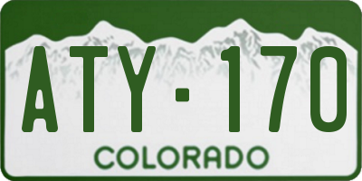 CO license plate ATY170