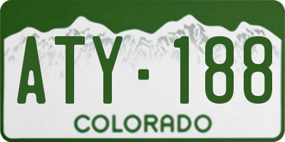 CO license plate ATY188