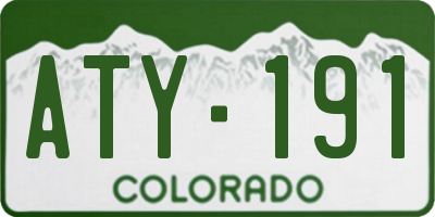 CO license plate ATY191