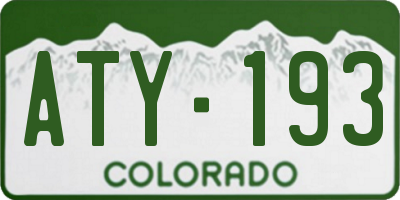 CO license plate ATY193