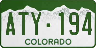 CO license plate ATY194