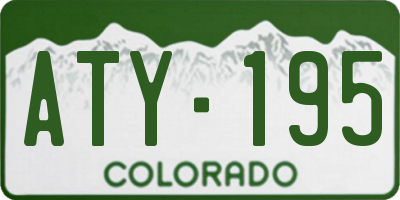 CO license plate ATY195