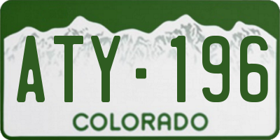 CO license plate ATY196