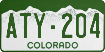 CO license plate ATY204