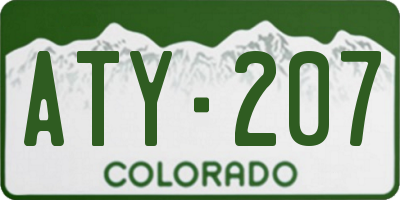 CO license plate ATY207