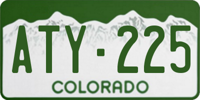 CO license plate ATY225