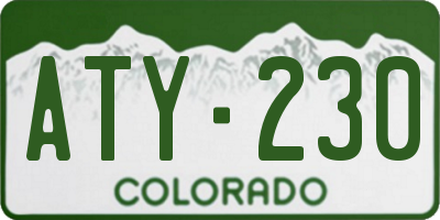 CO license plate ATY230