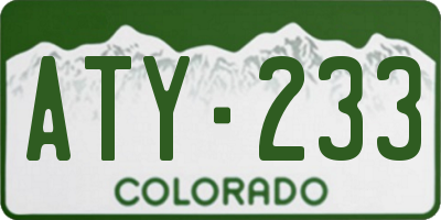 CO license plate ATY233