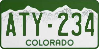 CO license plate ATY234