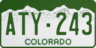 CO license plate ATY243