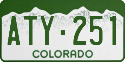 CO license plate ATY251
