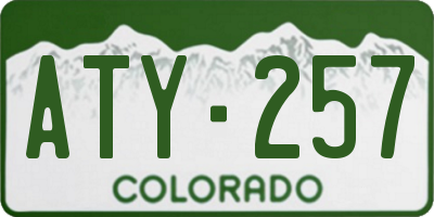 CO license plate ATY257