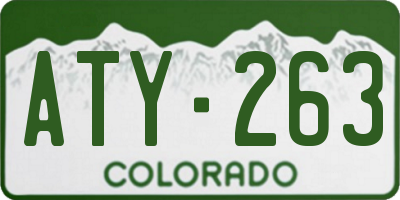 CO license plate ATY263