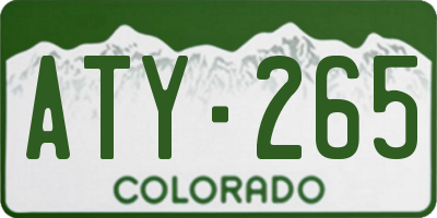 CO license plate ATY265