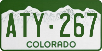 CO license plate ATY267