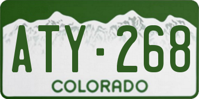 CO license plate ATY268