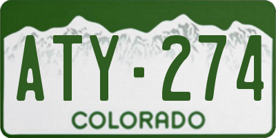 CO license plate ATY274