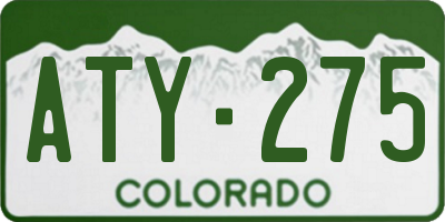 CO license plate ATY275