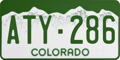 CO license plate ATY286