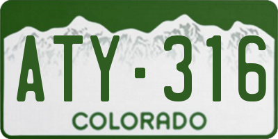 CO license plate ATY316