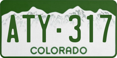 CO license plate ATY317