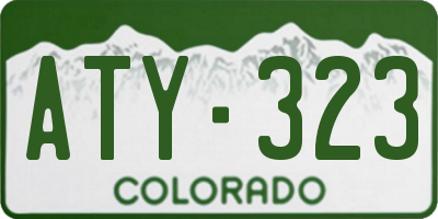 CO license plate ATY323