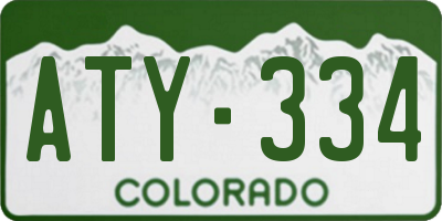 CO license plate ATY334