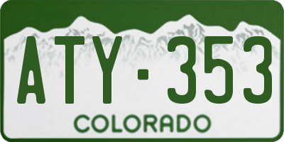 CO license plate ATY353