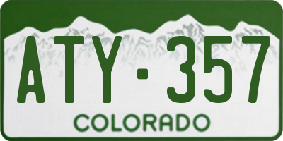 CO license plate ATY357