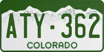 CO license plate ATY362
