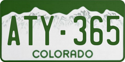 CO license plate ATY365