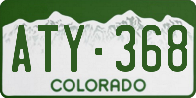 CO license plate ATY368