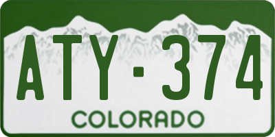 CO license plate ATY374
