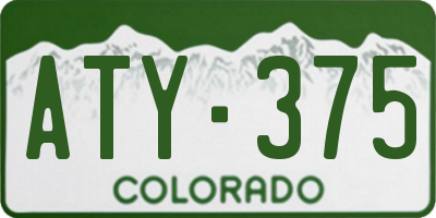 CO license plate ATY375