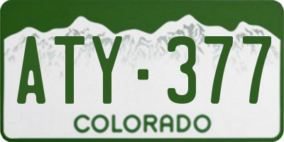 CO license plate ATY377
