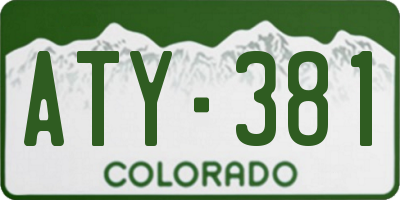CO license plate ATY381