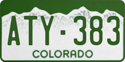 CO license plate ATY383