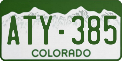 CO license plate ATY385