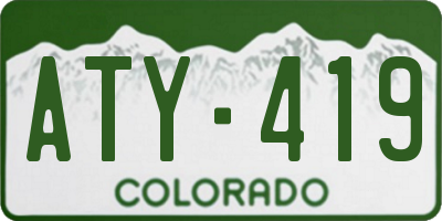 CO license plate ATY419